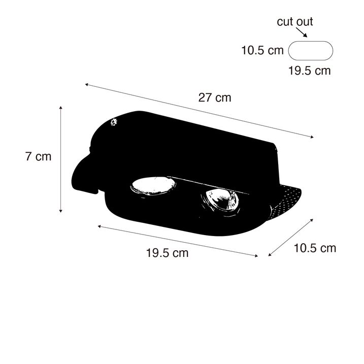 Qazqa Set Van 6 Afgeronde Inbouwspot Wit GU10 50mm 2-lichts - Hubs