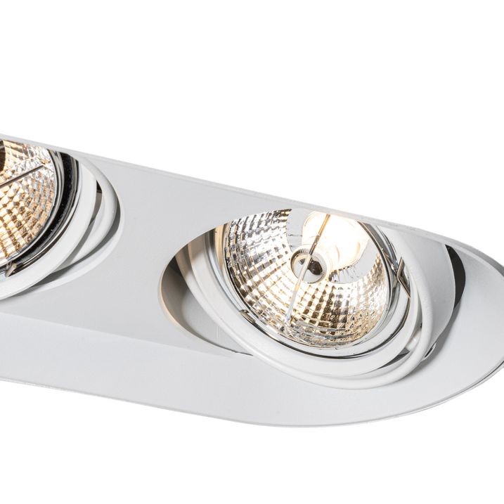 Qazqa Set Van 6 Afgeronde Inbouwspot Wit GU10 70mm 2-lichts - Hubs