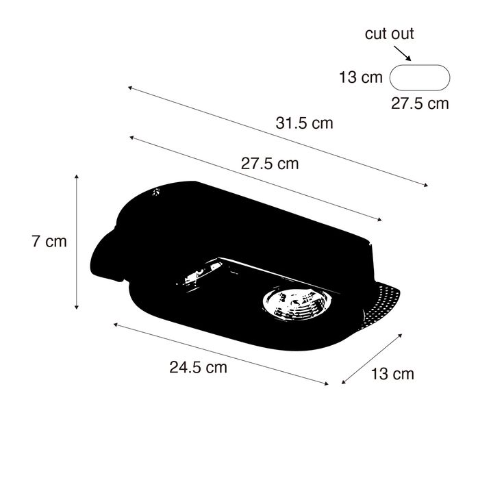 Qazqa Set Van 6 Afgeronde Inbouwspot Zwart GU10 70mm 2-lichts - Hubs
