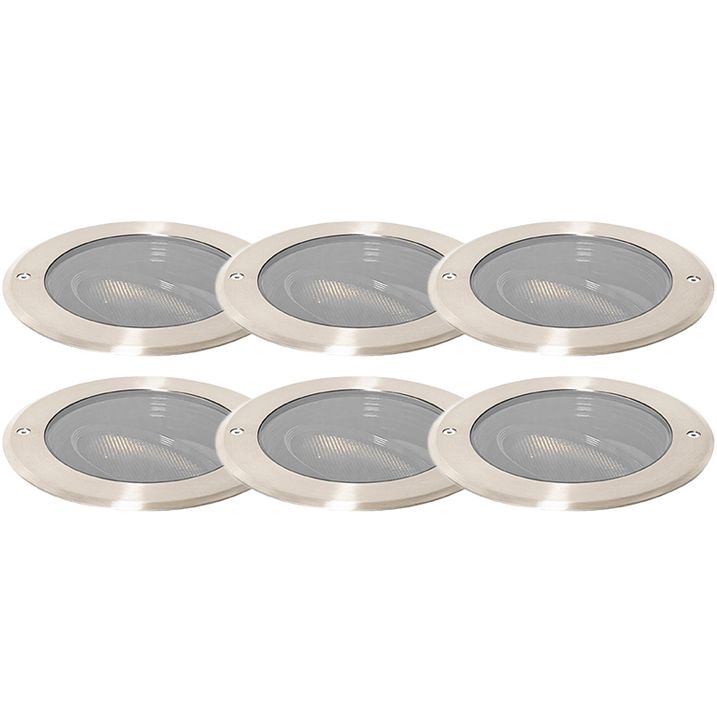 qazqa Set van 6 grondspot staal AR111 verstelbaar IP65 - Delux Honey