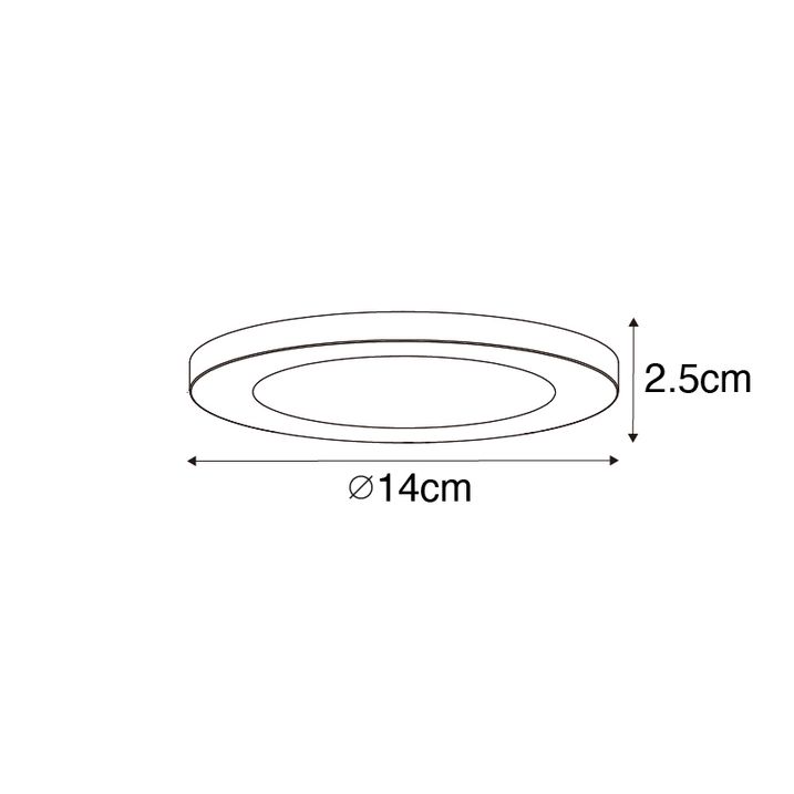 Qazqa Set Van 6 In- Of Opbouwspot Wit 14 Cm Incl. LED 3 Staps Dim To Warm - Trans