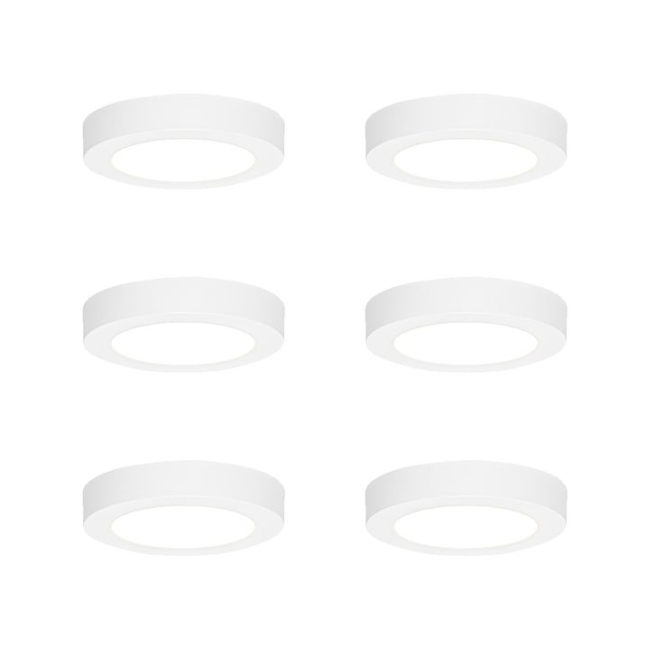 qazqa Set van 6 In- of opbouwspot wit 14 cm incl. LED 3 staps dim to warm - Trans