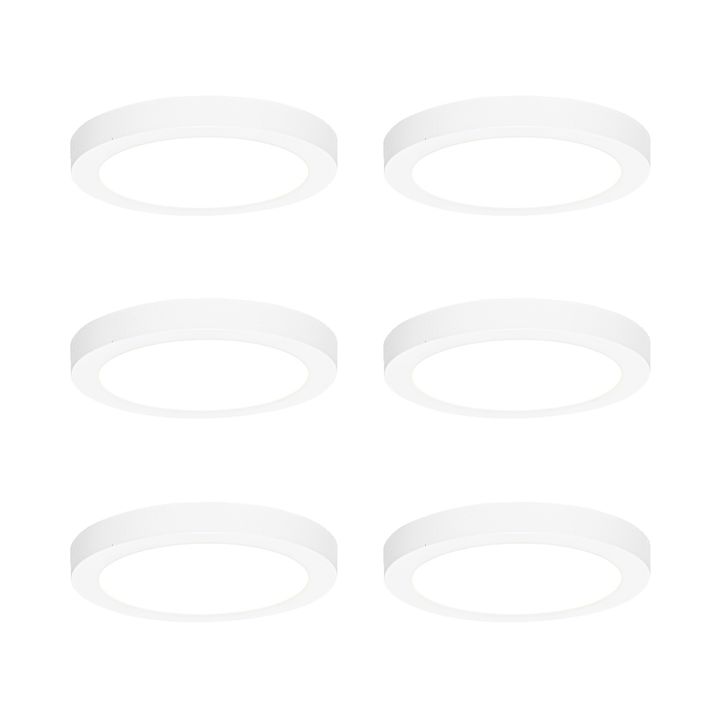 qazqa Set van 6 In- of opbouwspot wit 18 cm incl. LED 3 staps dim to warm - Trans