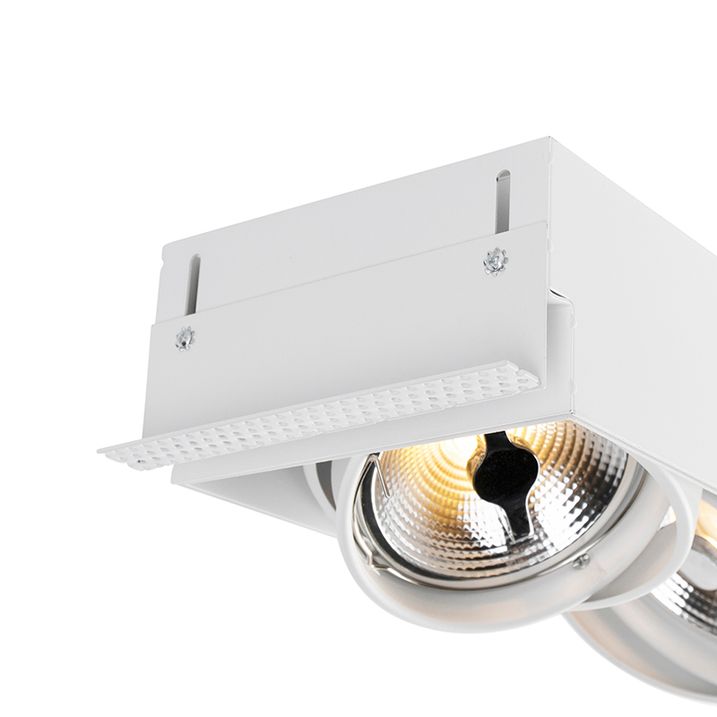 Qazqa Set Van 6 Inbouwspot Wit AR111 Trimless 3-lichts - Oneon