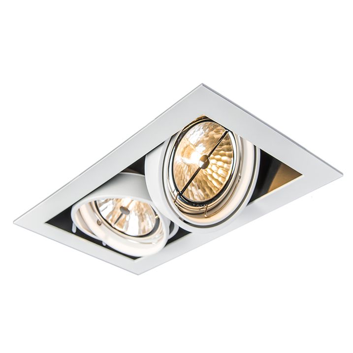 Qazqa Set Van 6 Inbouwspot Wit AR111 Verstelbaar 2-lichts - Oneon