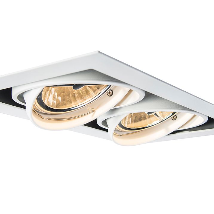 Qazqa Set Van 6 Inbouwspot Wit AR111 Verstelbaar 2-lichts - Oneon