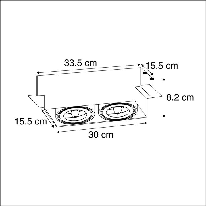 Qazqa Set Van 6 Inbouwspot Wit Draai- En Kantelbaar AR111 Trimless 2-lichts - Oneon