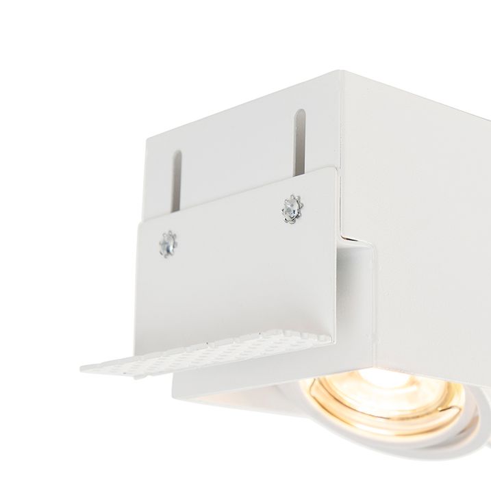 Qazqa Set Van 6 Inbouwspot Wit Draai- En Kantelbaar Trimless 3-lichts - Oneon