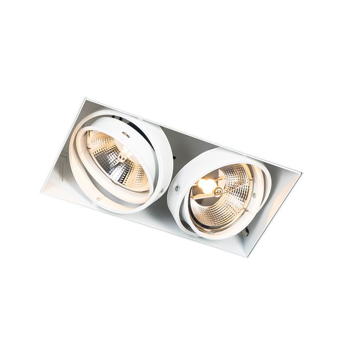 Qazqa Set Van 6 Inbouwspot Wit GU10 AR111 Trimless 2-lichts - Oneon