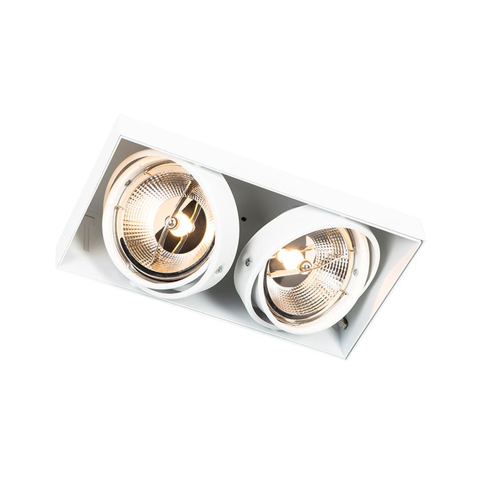 Qazqa Set Van 6 Inbouwspot Wit GU10 AR111 Trimless 2-lichts - Oneon