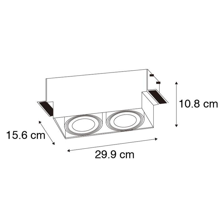 Qazqa Set Van 6 Inbouwspot Wit GU10 AR111 Trimless 2-lichts - Oneon