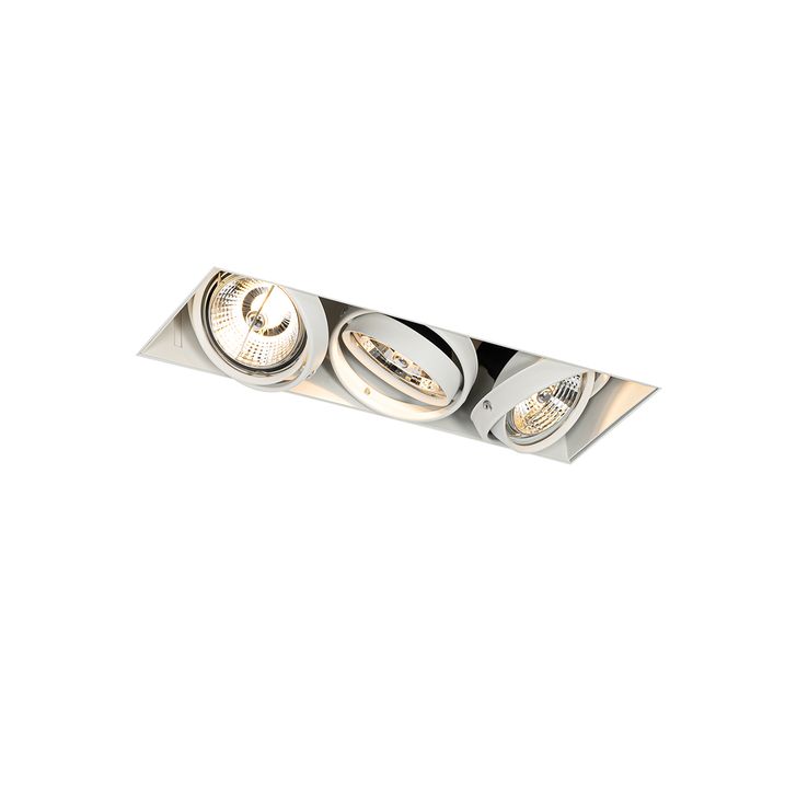 Qazqa Set Van 6 Inbouwspot Wit GU10 AR70 Trimless 3-lichts - Oneon