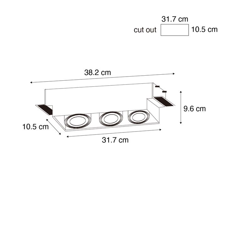 Qazqa Set Van 6 Inbouwspot Wit GU10 AR70 Trimless 3-lichts - Oneon
