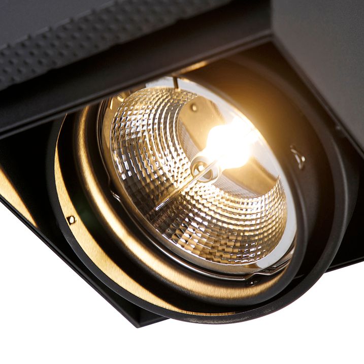 Qazqa Set Van 6 Inbouwspot Zwart GU10 AR111 Trimless - Oneon