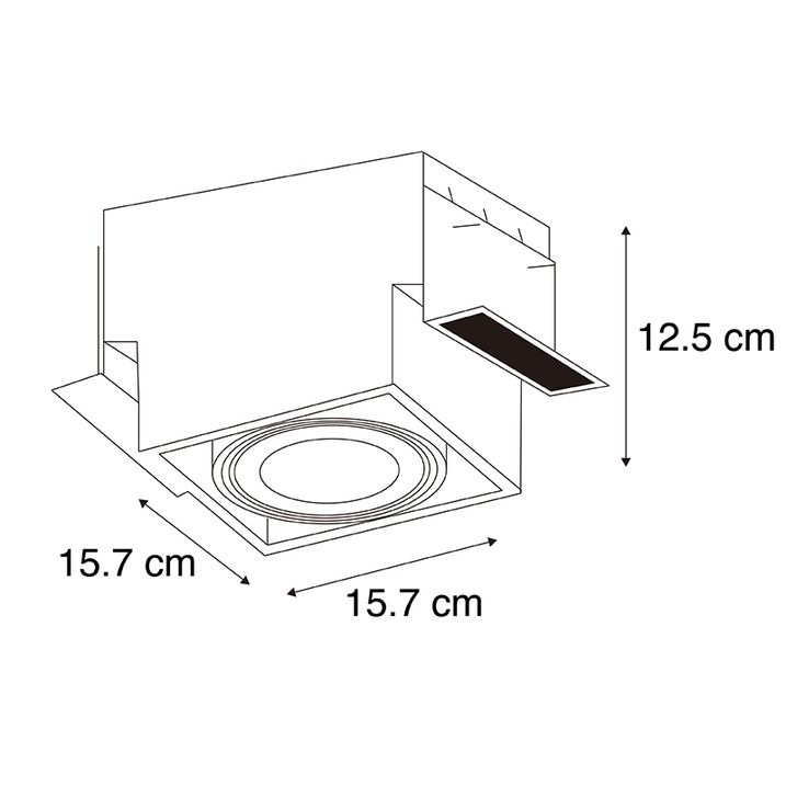 Qazqa Set Van 6 Inbouwspot Zwart GU10 AR111 Trimless - Oneon