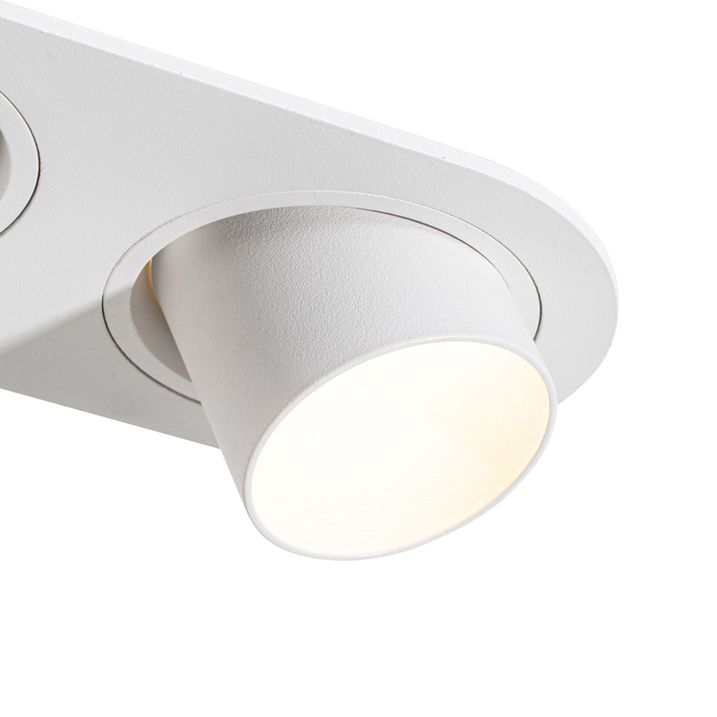 Qazqa Set Van 6 Inbouwspots Wit GU10 35mm Kantelbaar 2-lichts - Installa