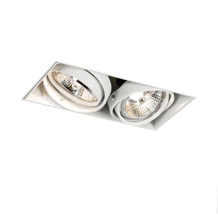 Qazqa Set Van 6 Inbouwspots Wit GU10 50mm 2-lichts Trimless - Oneon