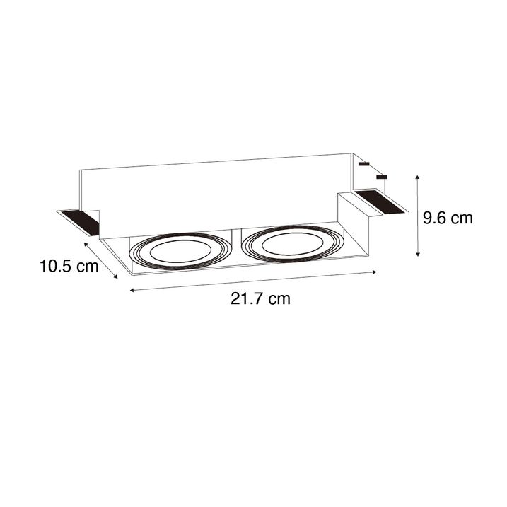 Qazqa Set Van 6 Inbouwspots Wit GU10 50mm 2-lichts Trimless - Oneon