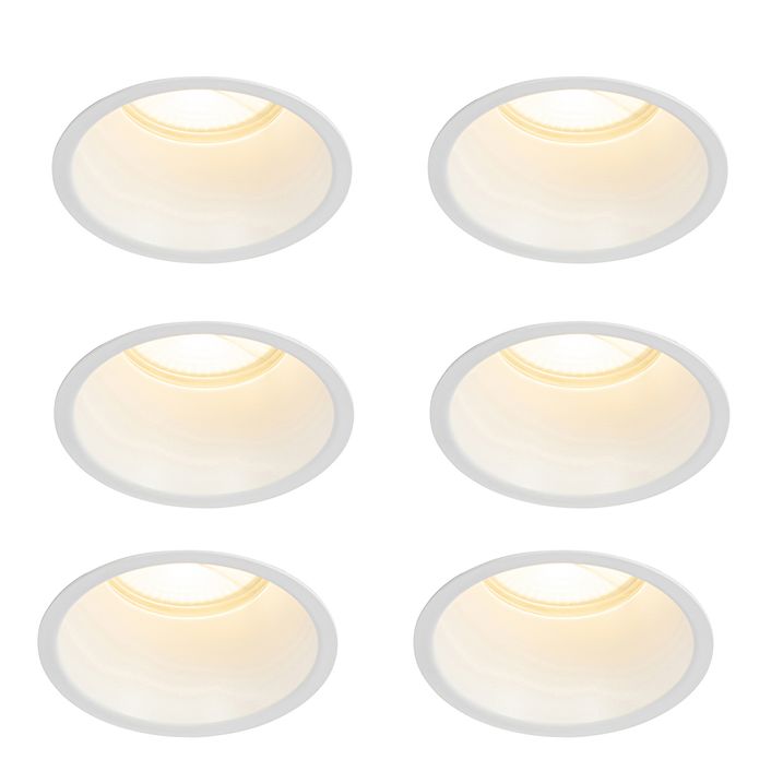 qazqa Set van 6 inbouwspots wit GU10 70mm IP44 - Dept