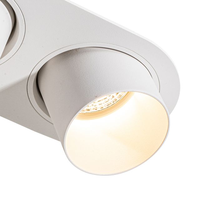 Qazqa Set Van 6 Inbouwspots Wit GU10 70mm Kantelbaar 2-lichts - Installa