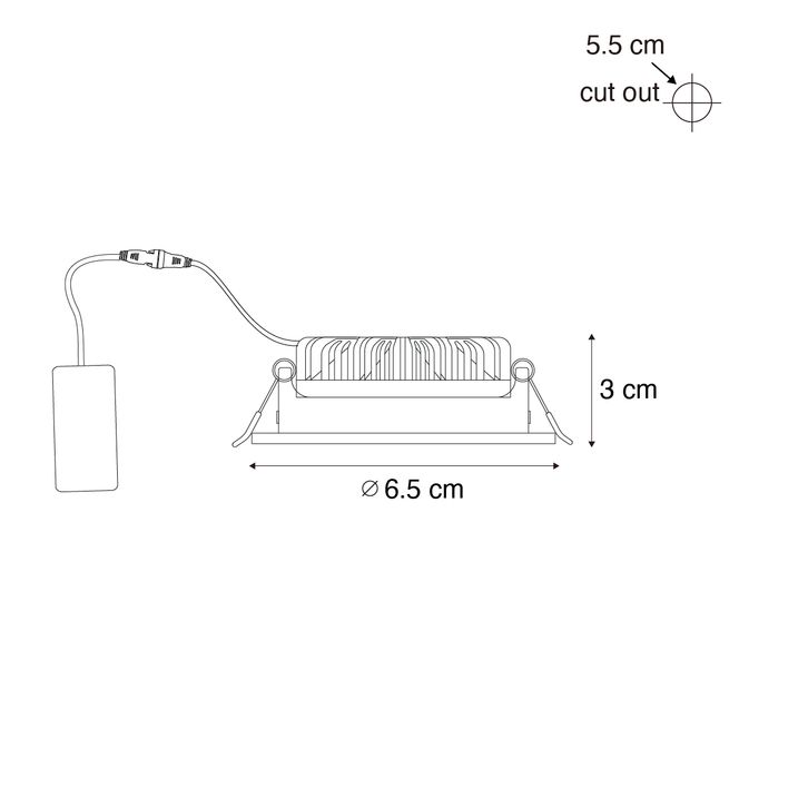 Qazqa Set Van 6 Inbouwspots Wit Kantelbaar 6 5cm Incl. LED IP54 Ultra Slim - Pupil