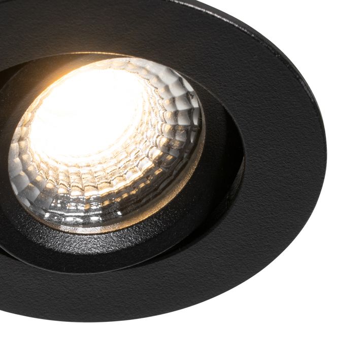 Qazqa Set Van 6 Inbouwspots Zwart Kantelbaar 6 5cm Incl. LED IP54 Ultra Slim - Pupil