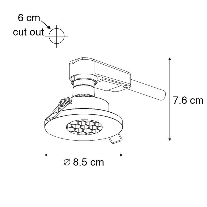 Qazqa Set Van 6 Moderne Badkamer Inbouwspot Wit IP54 - Shed Honey