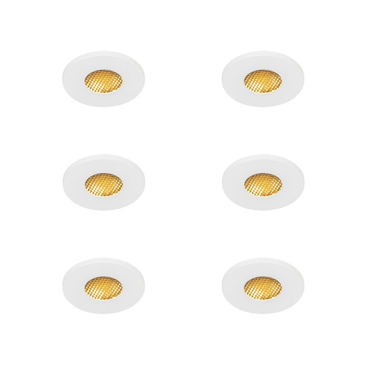 qazqa Set van 6 Moderne badkamer inbouwspot wit IP54 - Shed Honey