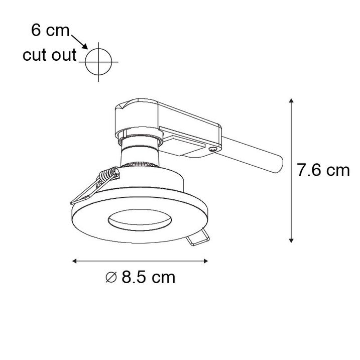 Qazqa Set Van 6 Moderne Badkamer Inbouwspot Wit - Shed