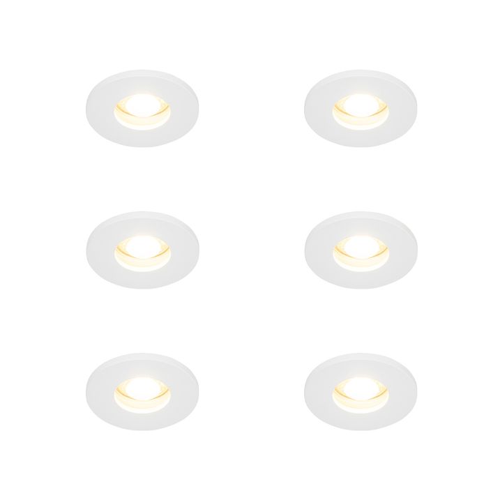 qazqa Set van 6 Moderne badkamer inbouwspot wit - Shed