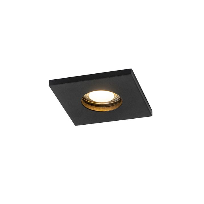 Qazqa Set Van 6 Moderne Badkamer Inbouwspot Zwart - Doku