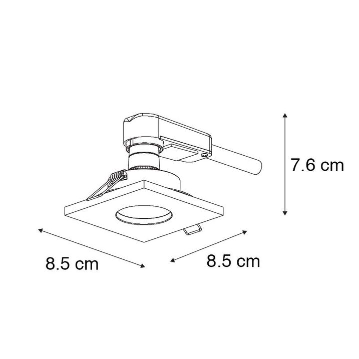 Qazqa Set Van 6 Moderne Badkamer Inbouwspot Zwart - Doku