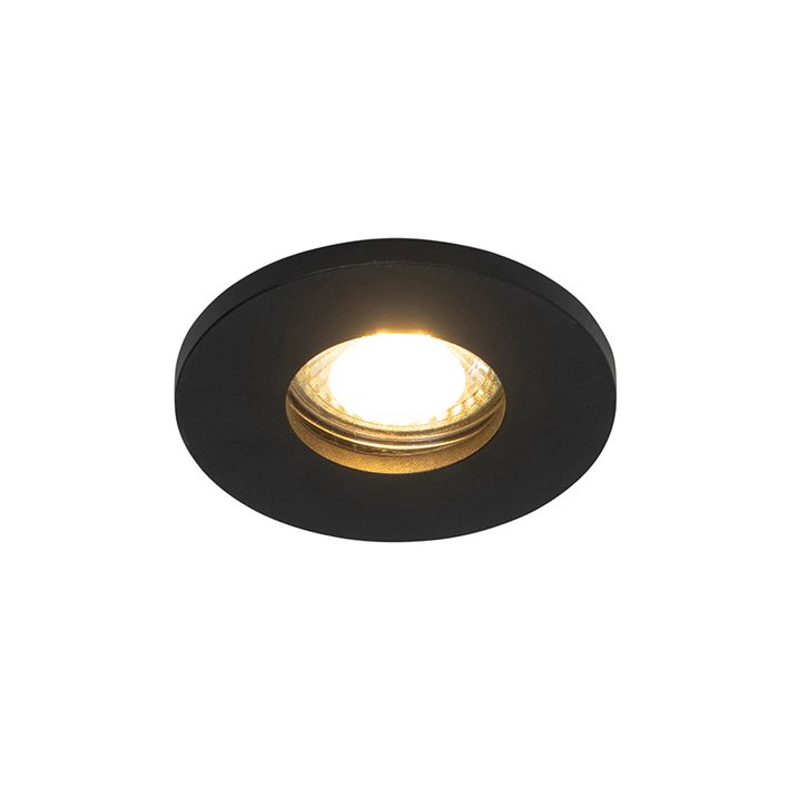 Qazqa Set Van 6 Moderne Badkamer Inbouwspot Zwart - Shed