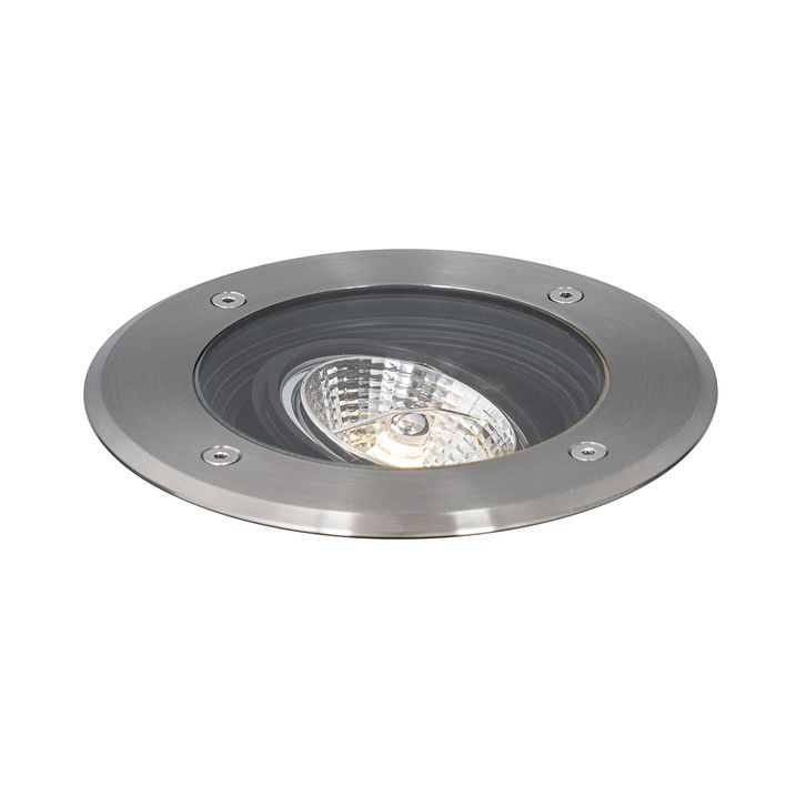 Qazqa Set Van 6 Moderne Buiten Grondspots Staal AR70 Verstelbaar IP65 - Delux