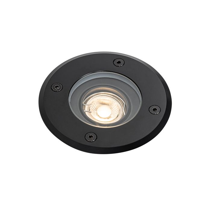 Qazqa Set Van 6 Moderne Buiten Grondspots Zwart 35 Mm Verstelbaar IP65 - Delux