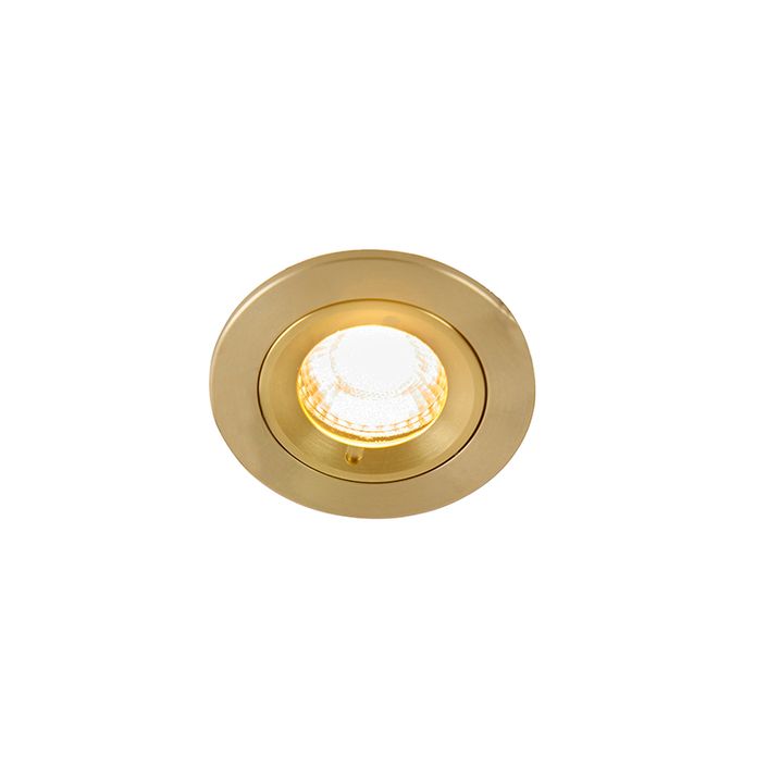 Qazqa Set Van 6 Moderne Inbouwspot Goud Rond IP44 - Xena