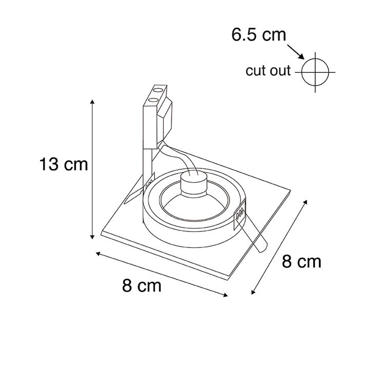 Qazqa Set Van 6 Moderne Inbouwspot Goud Vierkant IP44 - Xena