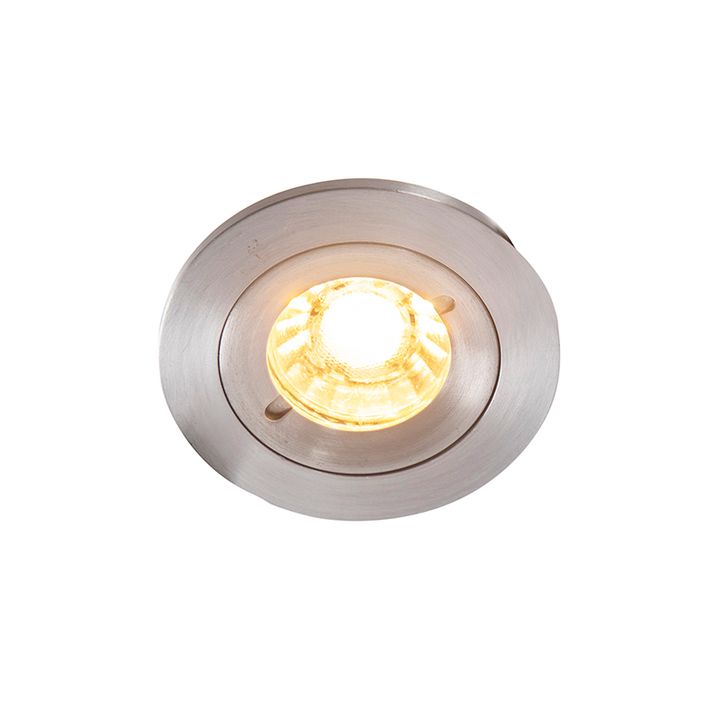 Qazqa Set Van 6 Moderne Inbouwspot Staal Rond IP44 - Xena