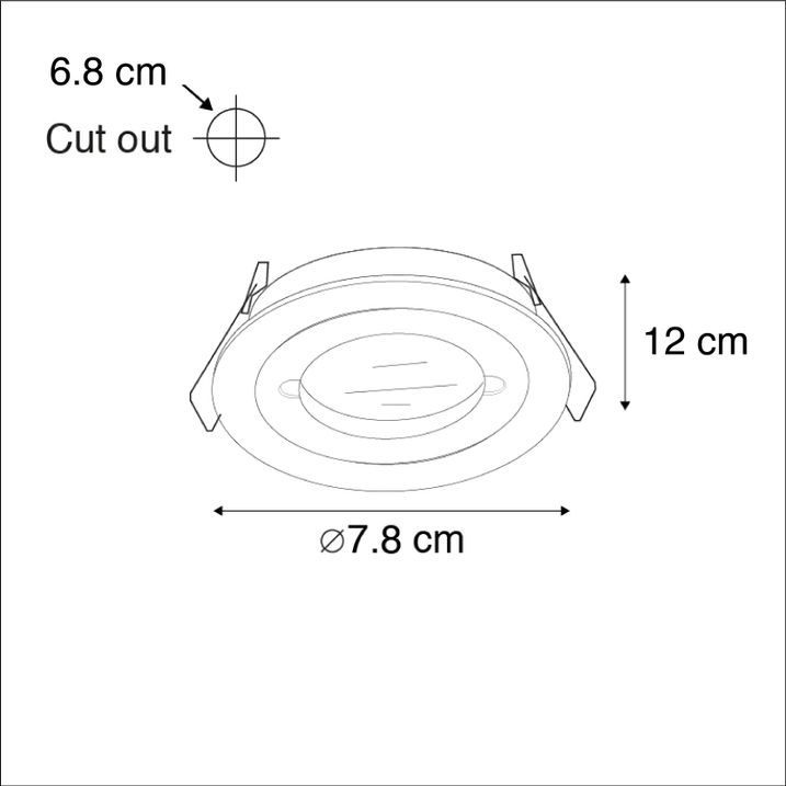 Qazqa Set Van 6 Moderne Inbouwspot Staal Rond IP44 - Xena