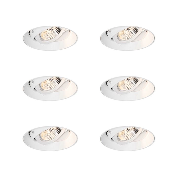 qazqa Set van 6 Moderne inbouwspot wit GU10 AR70 rond trimless - Oneon qazqa Set van 6 Moderne inbouwspot wit GU10 AR70 rond trimless - Oneon