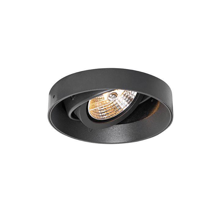 Qazqa Set Van 6 Moderne Inbouwspot Zwart GU10 AR70 Rond Trimless - Oneon