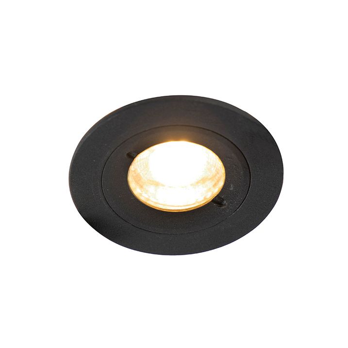 Qazqa Set Van 6 Moderne Inbouwspot Zwart Rond IP44 - Xena