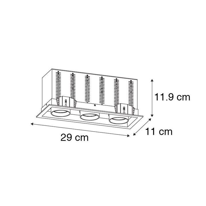 Qazqa Set Van 6 Moderne Inbouwspot Zwart Verstelbaar 3-lichts - Roof
