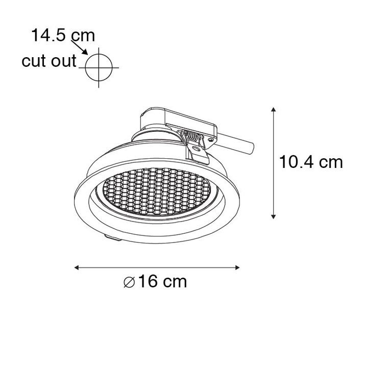 Qazqa Set Van 6 Moderne Inbouwspot Zwart Verstelbaar - Coop 111 Honey