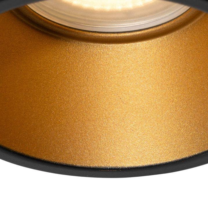 Qazqa Set Van 6 Moderne Inbouwspots Zwart Met Goud GU10 50mm IP44 - Dept