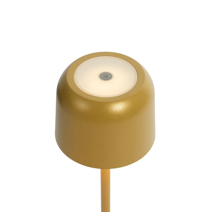 Qazqa Set Van 9 Tafellampen Mushroom Goud Incl. Laadstation - Raika