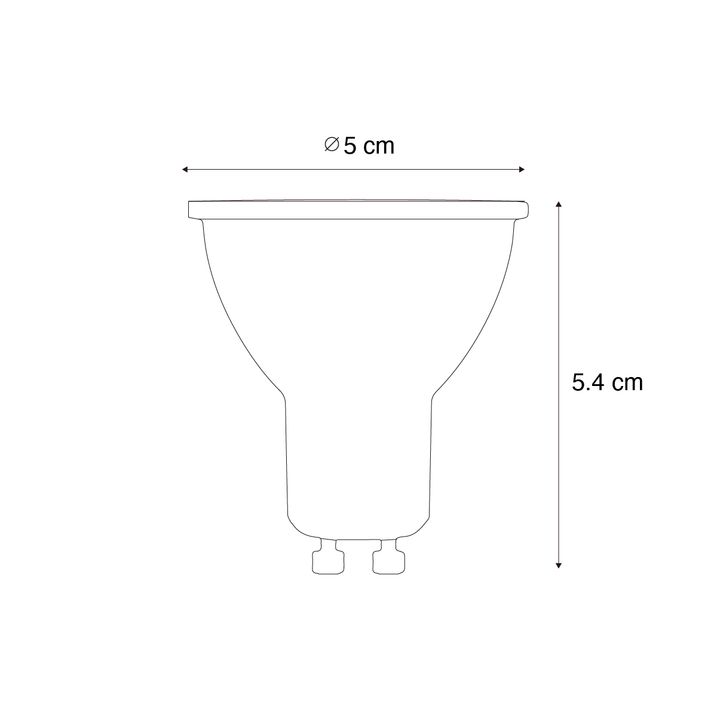Qazqa Set Van Smart GU10 Dimbare LED Lampen 4.7W 400 Lm 2700K-6500K Incl. Zigbee Smart Hub