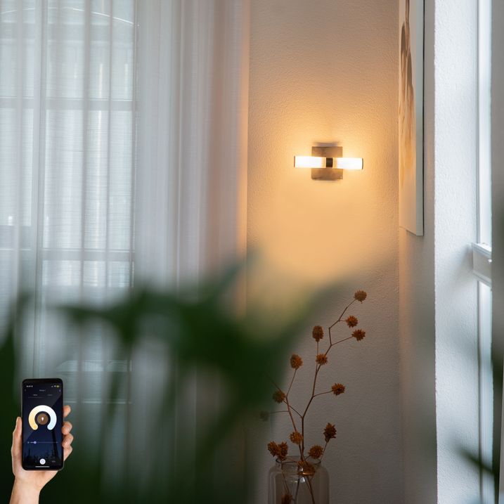 qazqa Smart badkamer wandlamp zwart IP44 2-lichts incl. 2 Wifi G9 - Bath qazqa Smart badkamer wandlamp zwart IP44 2-lichts incl. 2 Wifi G9 - Bath