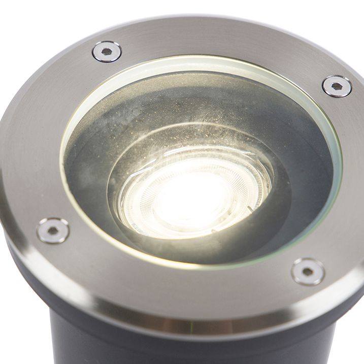 Qazqa Smart Buiten Grondspot RVS Incl. WiFi GU10 IP65 - Delux