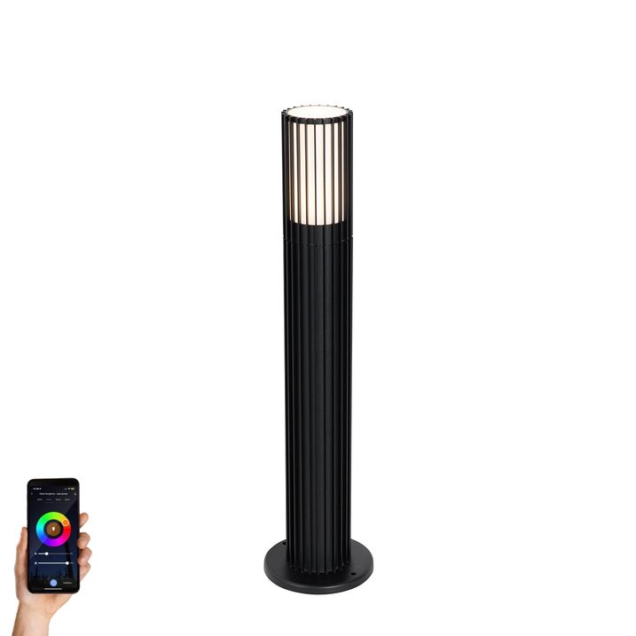 qazqa Smart buiten paaltje zwart 50 cm IP44 incl. Wifi G9 - Boris